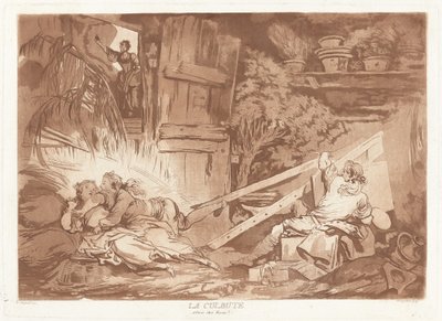 La Culbute (The Tumble) 作者 François Philippe Charpentier 在 Jean Honoré Fragonard 之后，由 Pierre François Basan 出版