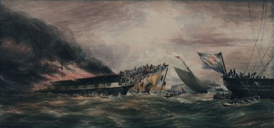 焚烧移民船 "海洋君主 "号，1848 年 8 月 24 日 作者 弗朗索瓦·德·茹安维尔·奥尔良亲王