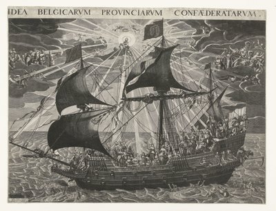 国家之船，1620 年
多德雷赫特宗教会议后国家幸福状态的寓意
Idea Belgicarum Provinciarum Confaederatarum（物品上的标题） 作者 弗朗索瓦·席勒曼斯