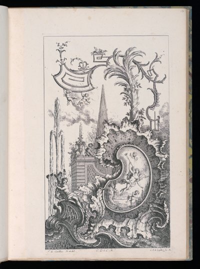 带方尖碑和棕榈的卡图，Livre Nouveau de Morceaux de Fantaisie（幻想曲新书） 作者 Lespilliez的卡尔·阿尔伯特