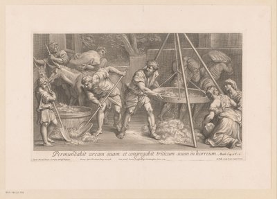 工人们忙着加工谷物 作者 卡洛·马拉塔（Carlo Maratta）