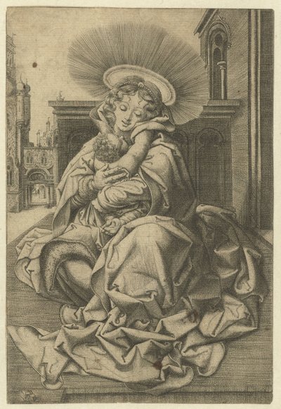 法庭上的圣母和圣婴 作者 Frans Crabbe van Espleghem
