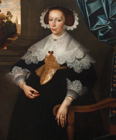 Florence-Marguerite de Renesse-Warfusée的肖像，Grimbergen伯爵夫人，1641年（对3114329） 作者 弗朗斯·丹尼斯