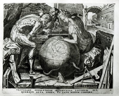 几何，由Hieronymus Cock雕刻（c.1510-70） 作者 弗朗斯·弗洛里斯（Frans Floris）
