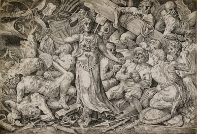 被俘虏和战利品包围的维多利亚，1552年。 作者 弗朗斯·弗洛里斯（Frans Floris）