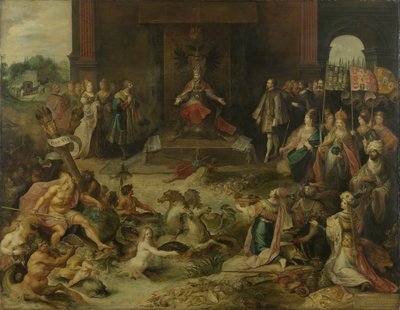 关于1555年10月25日在布鲁塞尔举行的查理五世皇帝退位的寓言 作者 Frans Francken the Younger