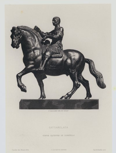 多纳泰罗 (Donatello) 的意大利文艺复兴时期加特马拉塔 (condottiero Gattemalata) 青铜马术人物 作者 法兰斯·盖拉德