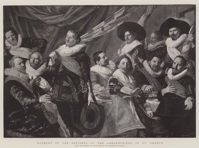 圣乔治火绳枪军官的宴会 作者 Frans Hals