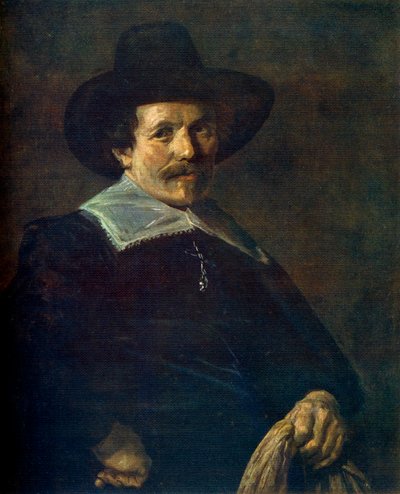 手持手套的人的肖像，c1645，1912。 作者 弗兰斯·哈尔斯（Frans Hals）