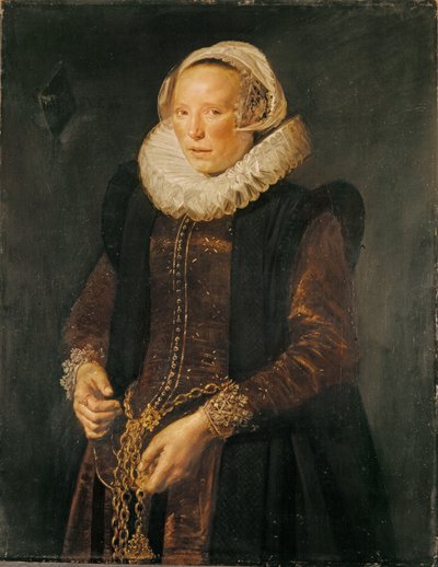 女人肖像，约 1611 年（布面油画） 作者 弗兰斯·哈尔斯（Frans Hals）