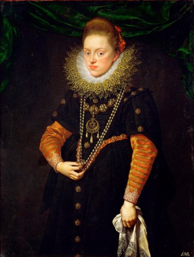 "奥地利的康斯坦茨（1588-1631），波兰女王的画像 小弗兰斯-普尔布斯（1569-1622）的画作，约1603年 - 布面油画 Dim 114x87 cm 安布拉斯城堡，因斯布鲁克 作者 Frans II Pourbus