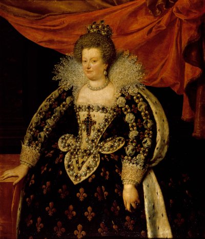 Portrait of Marie de Medicis (1573 - 1642) by Frans Pourbus Le Jeune (Francois (Franz) Porbus 作者 弗朗斯二世