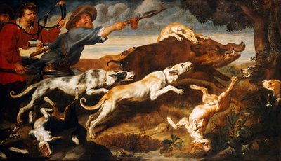 野猪狩猎 作者 Frans Snyders或Snijders
