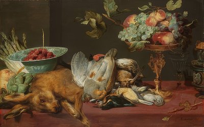 静物与小游戏和水果 作者 Frans Snyders或Snijders
