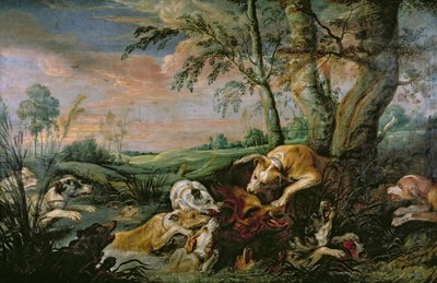野猪狩猎 作者 Frans Snyders或Snijders
