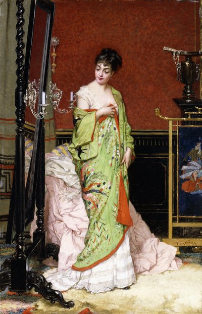 绿色和服，1876年 作者 弗朗斯·韦尔哈斯