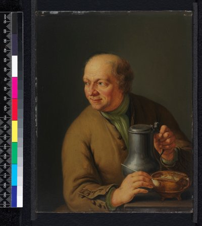 装着大啤酒杯的男人，1739年 作者 弗朗斯·范·米耶里斯