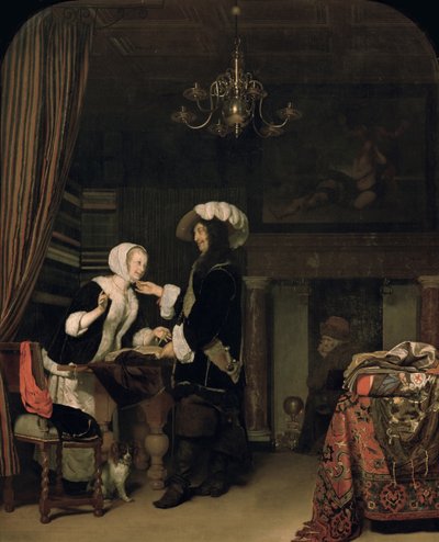 商店里的骑兵，1660年 作者 Frans van Mieris the Elder