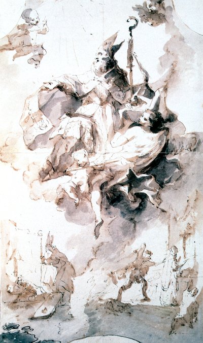 圣斯坦尼斯拉斯的荣耀冠冕，c1744-1796 作者 弗朗兹·安东·毛伯特