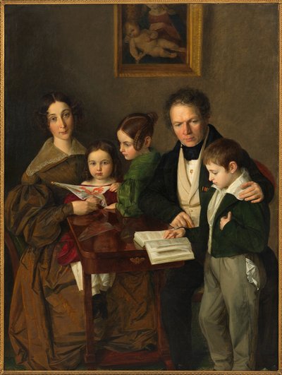 作曲家Johann Baptist Gänsbacher 1778-1844和他的家人，约1838年。 作者 弗朗茨·安东·施泰尔