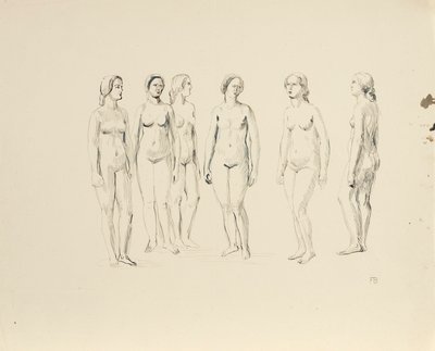 六幅女性裸体画 作者 小弗朗茨·巴维格一种。