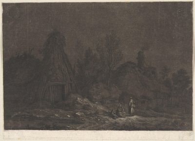 月光下小屋前的人物场景
XII Vues de la Normandie（系列标题） 作者 弗朗茨·埃德蒙·韦罗特