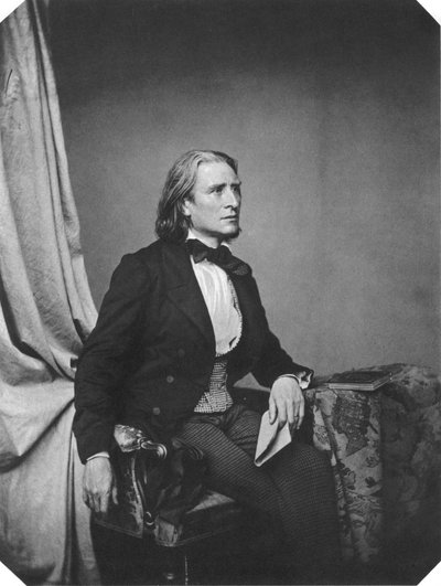 匈牙利作曲家兼钢琴家弗朗兹·李斯特（Franz Liszt），c1860年 作者 弗朗茨·汉夫斯坦格尔