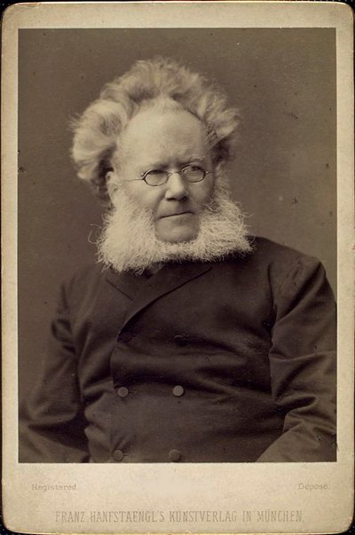 19世纪末或20世纪初，挪威剧作家兼诗人Henrik Ibsen。 作者 弗朗茨·汉夫斯坦格尔