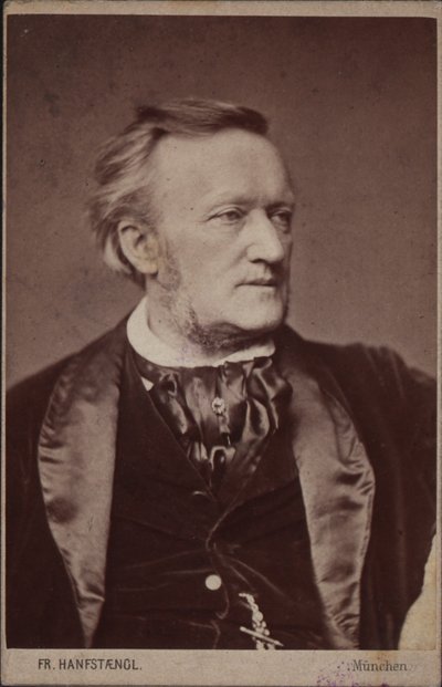 作曲家理查德-瓦格纳1813-1883年的画像，1877年之前。 作者 弗朗茨·汉夫斯坦格尔