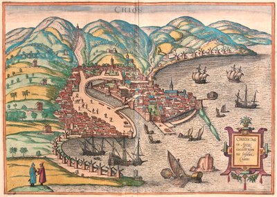 Chios or Chio, Greece (engraving 作者 弗朗兹·霍根伯格