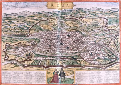 意大利罗马（Roma）平面图（蚀刻版） 作者 弗朗兹·霍根伯格