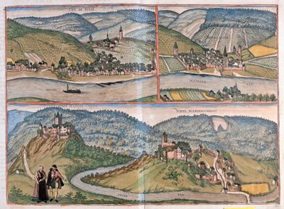 Zell An Der Mosel，Bernkastel-Kues，Manderscheid，德国（雕刻 作者 弗朗兹·霍根伯格