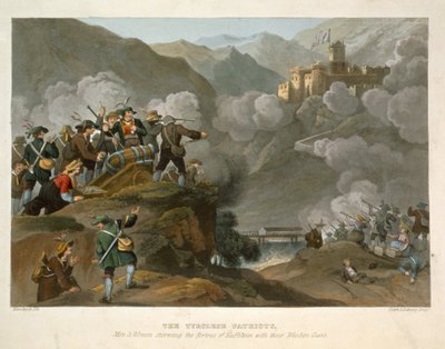 Tirolese爱国者用他们的木枪猛攻Kuffstein堡垒，由John Heaviside Clark（c.1771-1863）和Matthew Dubourg（18,120-20）镌刻历史，军事和海军轶事 作者 弗朗兹·约瑟夫·曼斯基希