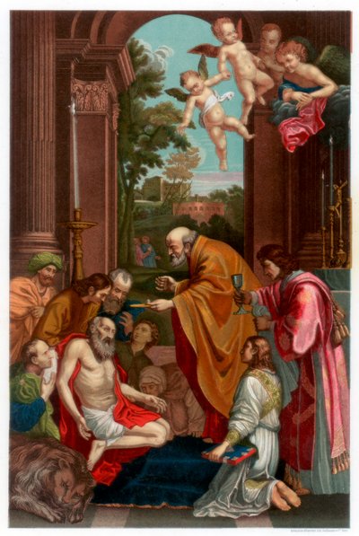 圣杰罗姆的最后圣餐，1614年，1870年 作者 Franz Kellerhoven