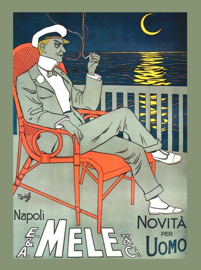 Lounging in Mele Fashion & Under a Crescent Moon, beg of 1900s (poster) 作者 弗朗兹·拉斯科夫（Franz Laskoff）