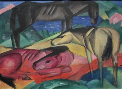 1913 年 弗朗茨-马克《三匹马 II 作者 弗朗兹·马克（Franz Marc）