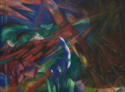动物的命运 树木展示它们的圆环，动物展示它们的静脉，1913年。 作者 弗朗兹·马克（Franz Marc）