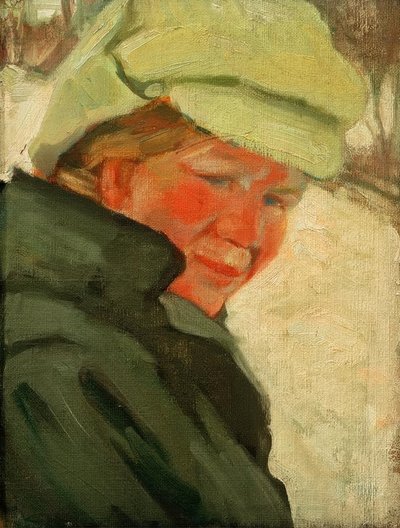 肖像玛丽亚弗兰克与白帽子 作者 弗朗兹·马克（Franz Marc）
