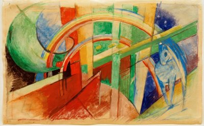 彩虹蓝马 作者 弗朗兹·马克（Franz Marc）