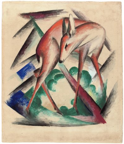 鹿，1912年 作者 弗朗兹·马克（Franz Marc）