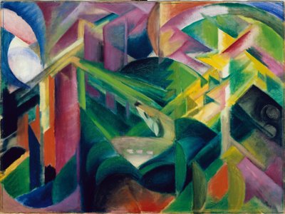 修道院花园里的鹿 作者 弗朗兹·马克（Franz Marc）