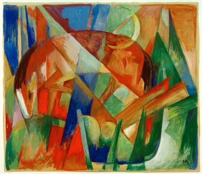 神话动物II（马） 作者 弗朗兹·马克（Franz Marc）