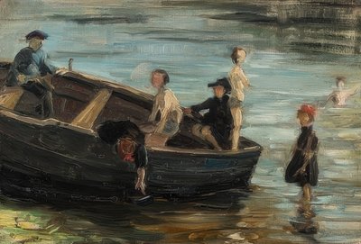 孩子们在船上。 1903年 作者 弗朗兹·马克（Franz Marc）