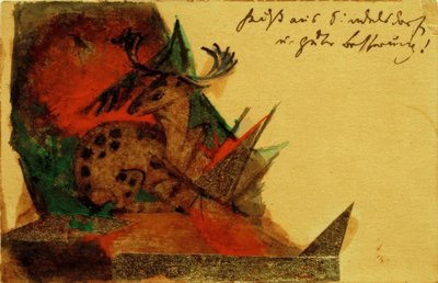 躺鹿 作者 弗朗兹·马克（Franz Marc）