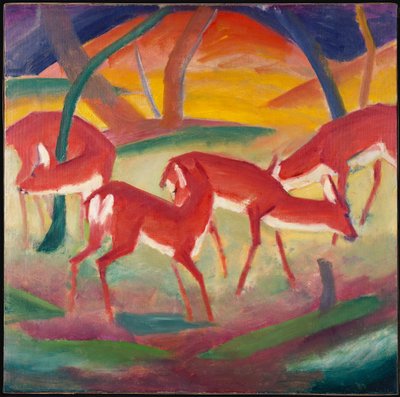 红鹿1，1910 作者 弗朗兹·马克（Franz Marc）