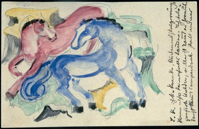 红马和蓝马 作者 弗朗兹·马克（Franz Marc）
