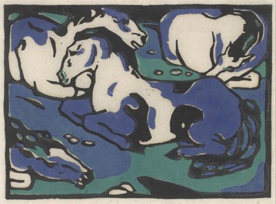休息的马匹 作者 弗朗兹·马克（Franz Marc）