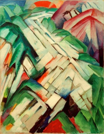 石质小径（山脉-风景） 作者 弗朗兹·马克（Franz Marc）
