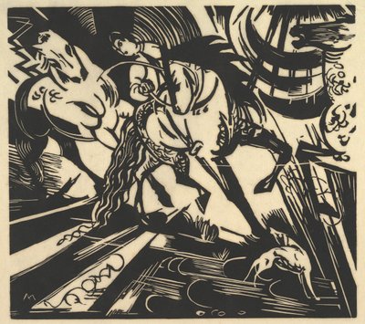 骑术学校，1913年。 作者 弗朗兹·马克（Franz Marc）
