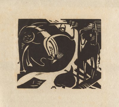 两种神话动物 作者 弗朗兹·马克（Franz Marc）